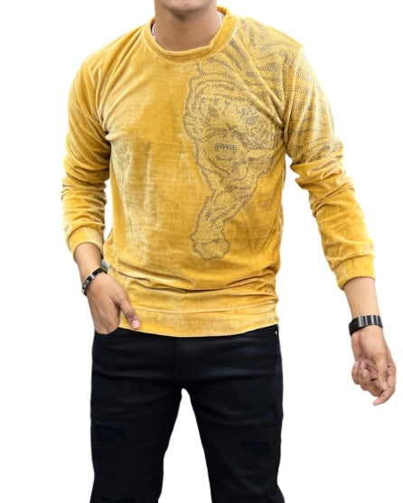 Tiger Diamond Velvet Imp T-Shirt - Yellow