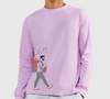 Men's Lilac The Traveller Graphic Printed Oversized T-shirt