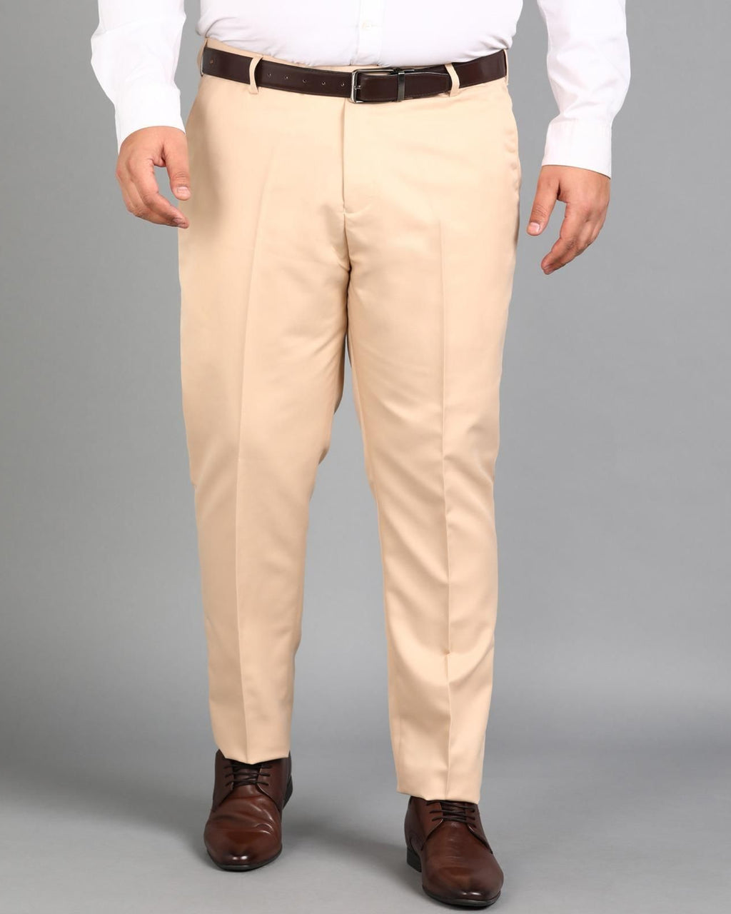 Men White Smart Tapered Fit Solid Formal Trousers – dennisonfashionindia