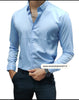 Plain Satin Shirt - Sky Blue - revolvefashion07