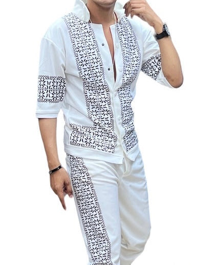 Updated New Jakad Fabric Full Track Suit - Combo - White - revolvefashion07